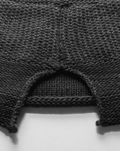 COTTON SLIT BEANIE - DARK GREY/BLACK