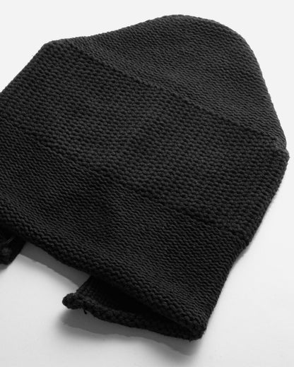 COTTON SLIT BEANIE - BLACK