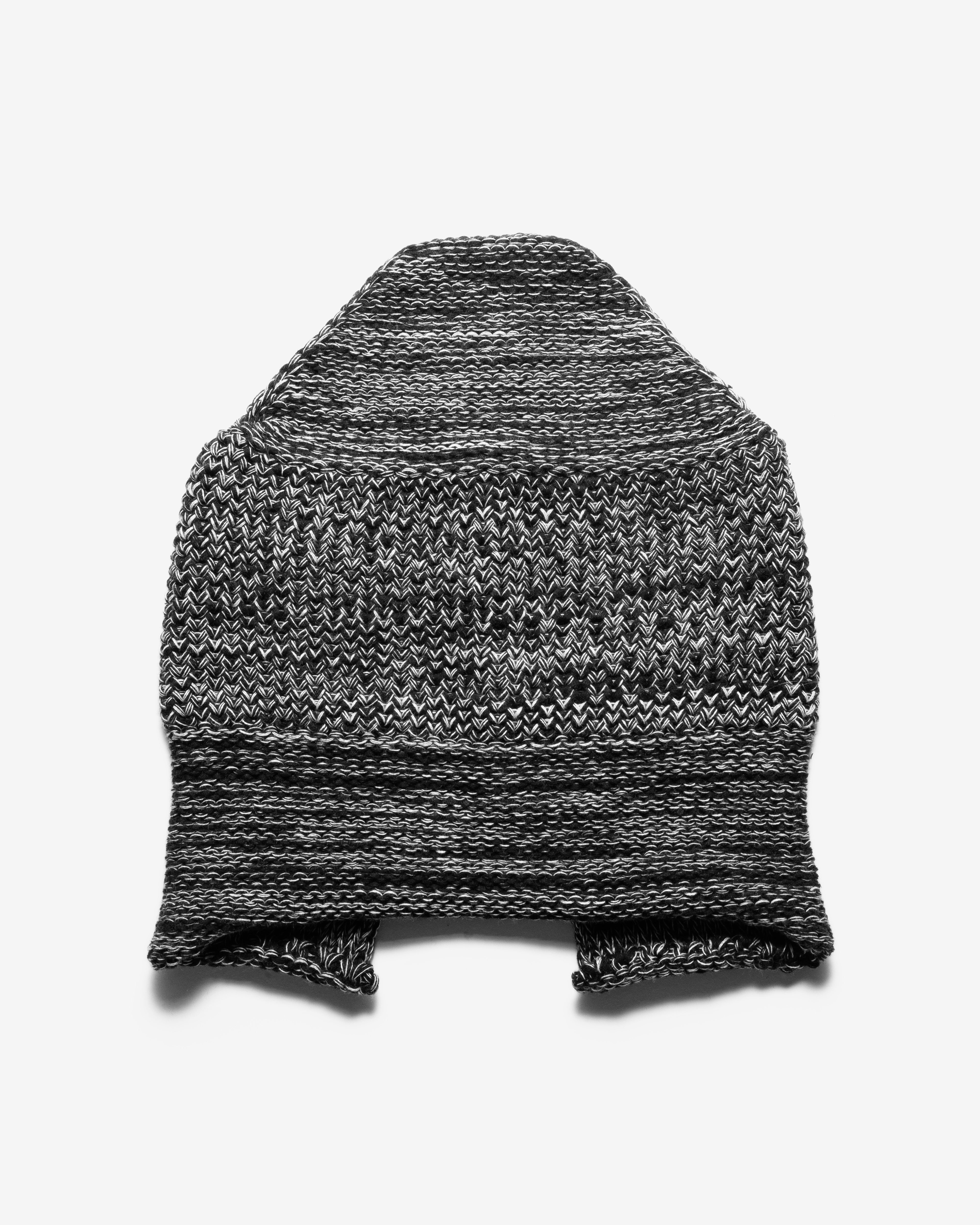COTTON SLIT BEANIE - LIGHT GREY AND BLACK