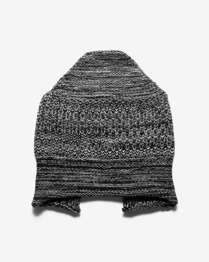 COTTON SLIT BEANIE - LIGHT GREY AND BLACK
