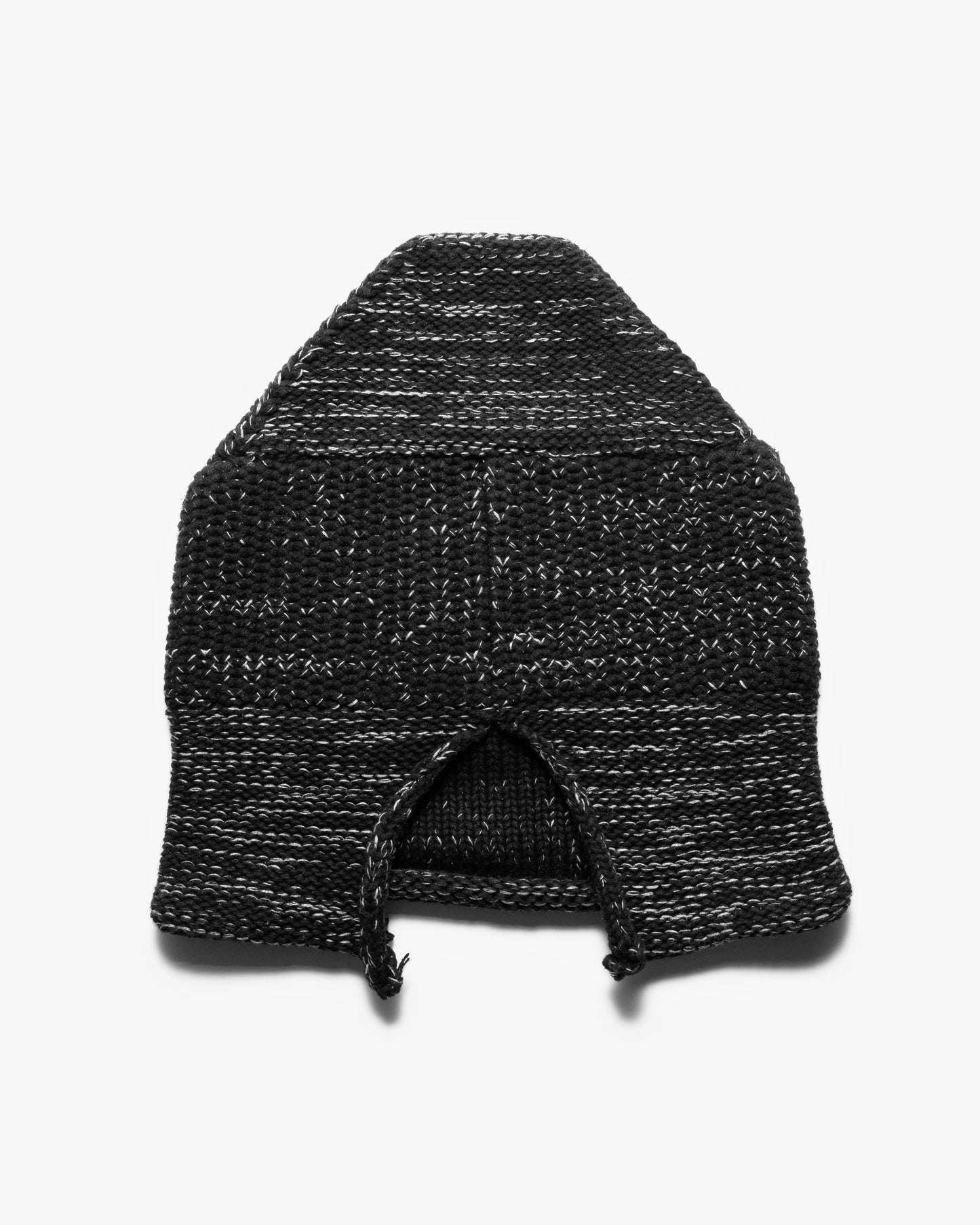 COTTON SLIT BEANIE - BLACK/ GREY MELANGE