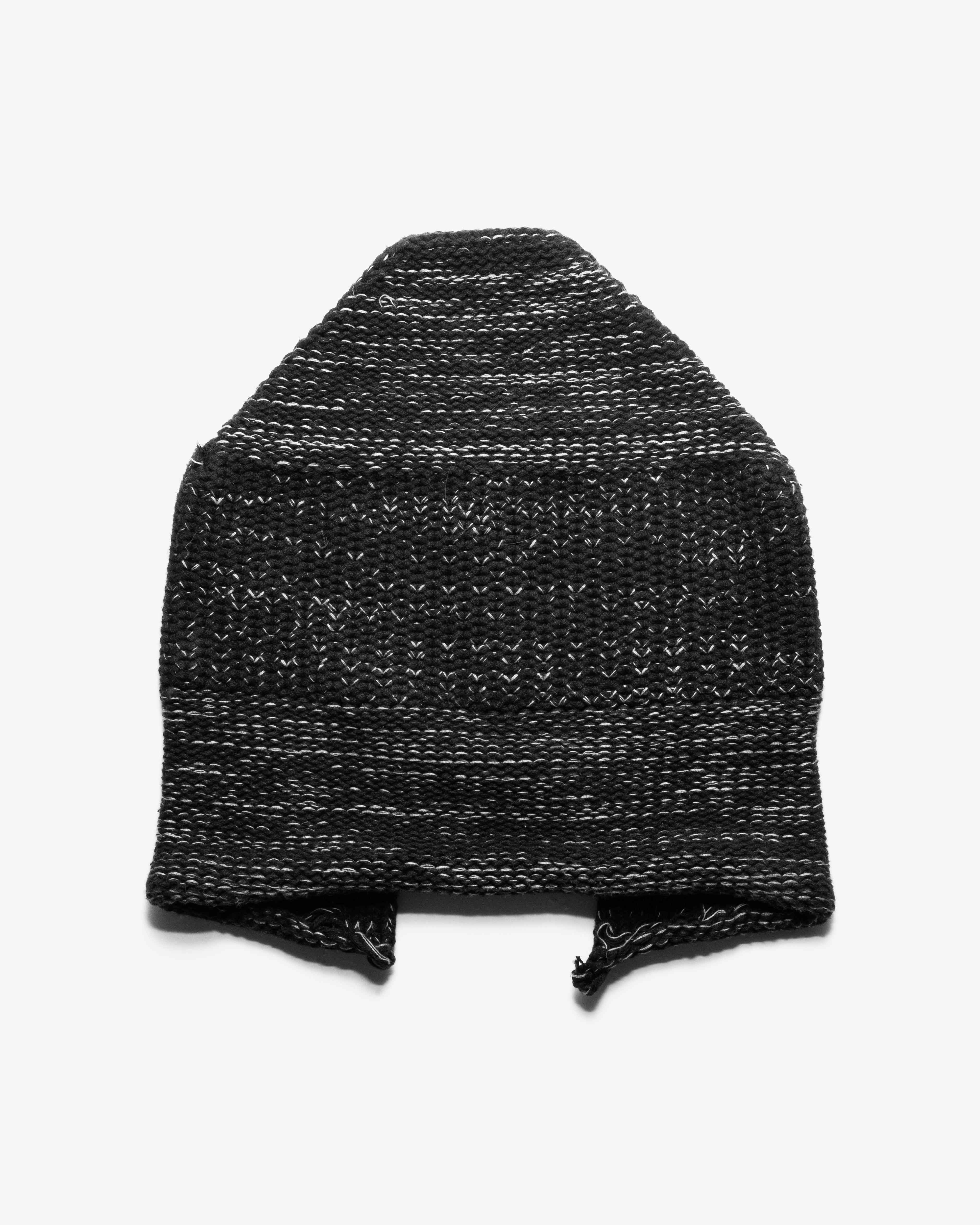 COTTON SLIT BEANIE - BLACK/ GREY MELANGE