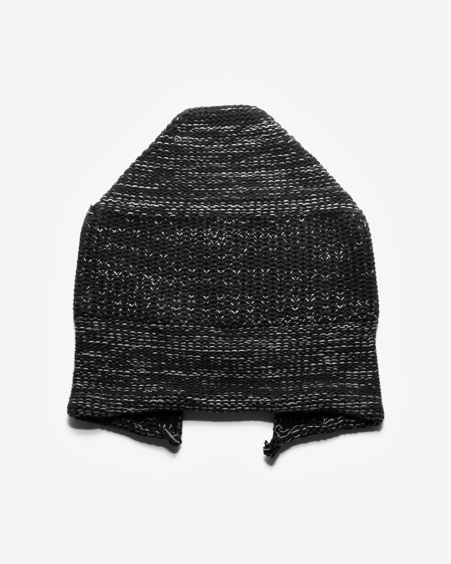 COTTON SLIT BEANIE - BLACK/ GREY MELANGE